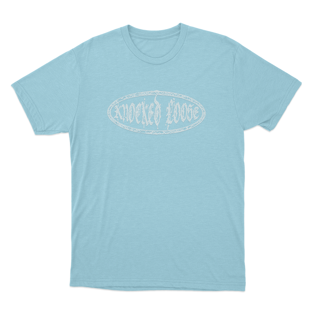 Knocked Loose Oval Logo Unisex T Shirt Sky Blue Knocked Loose Oval Logo Unisex T Shirt Sky Blue