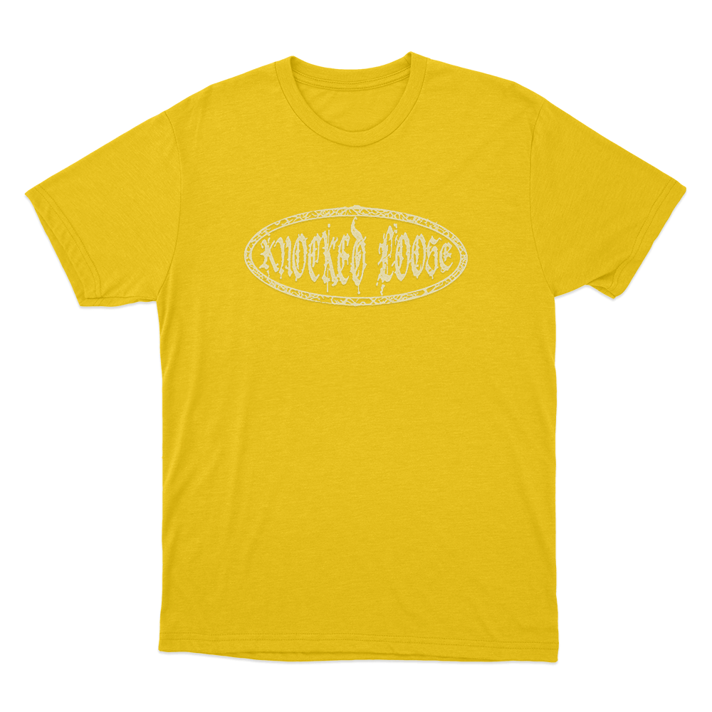 Knocked Loose Oval Logo Unisex T Shirt Yellow Knocked Loose Oval Logo Unisex T Shirt Yellow