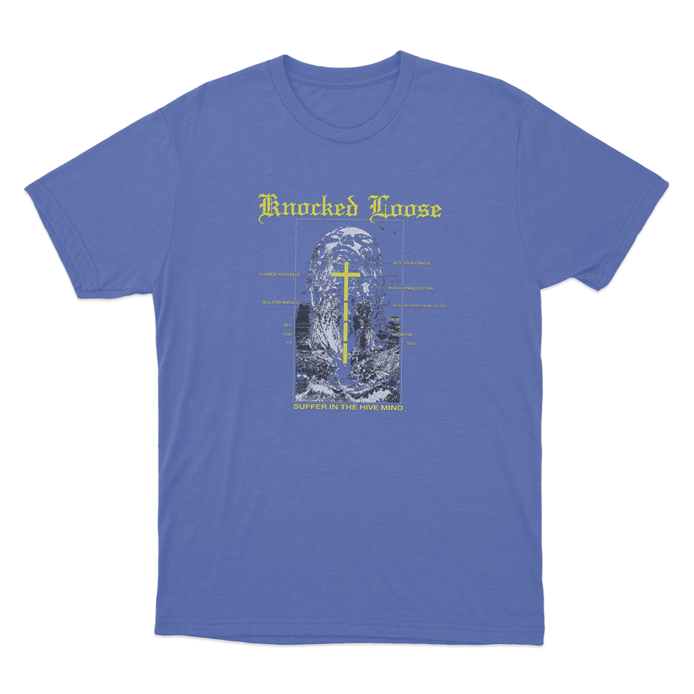 Knocked Loose Suffer In The Hive Mind Unisex T Shirt Blue Knocked Loose Suffer In The Hive Mind Unisex T Shirt Blue