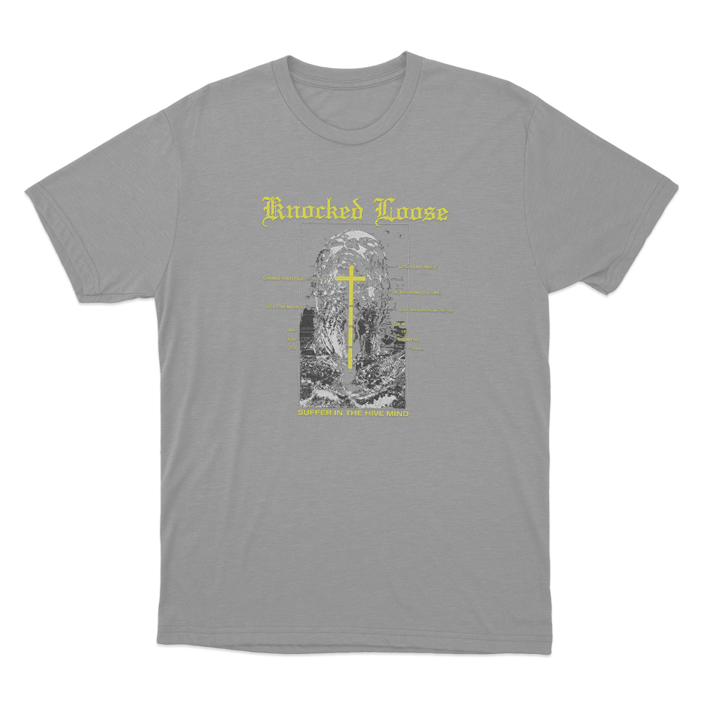 Knocked Loose Suffer In The Hive Mind Unisex T Shirt Grey Knocked Loose Suffer In The Hive Mind Unisex T Shirt Grey